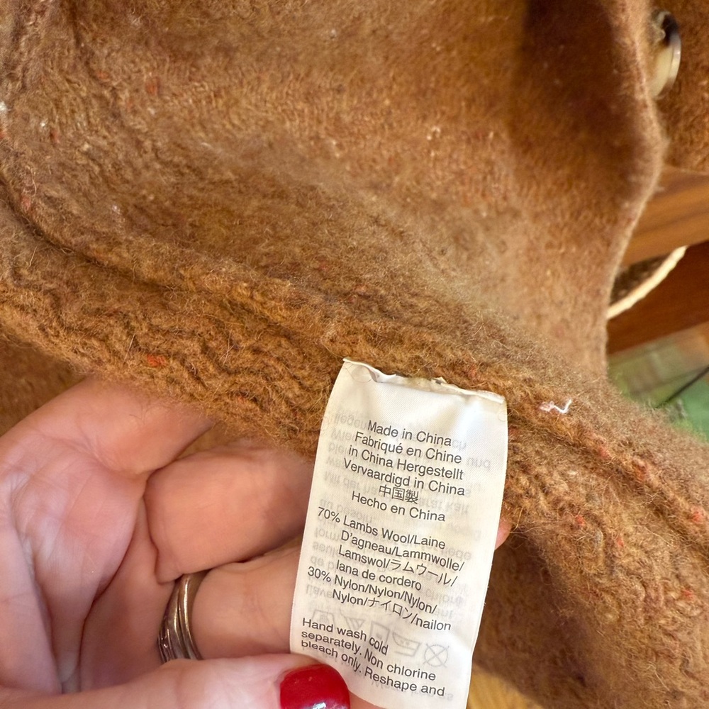 J.Crew Mercantile long oversized wool blend cardigan in Tan - Picture 5 of 7